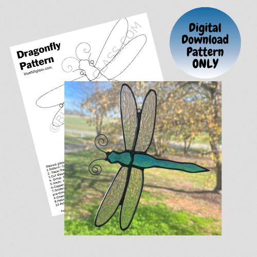 Dragonfly Stained Glass Pattern - Stained Glass Diy - Pdf - Beginner S 