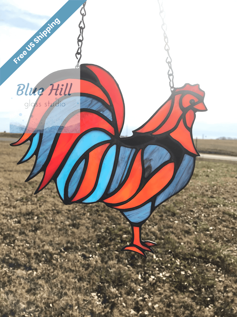 Chicken Stained Glass Pattern - Digital Download Only - Stained Glass –  Blue Hill Glass