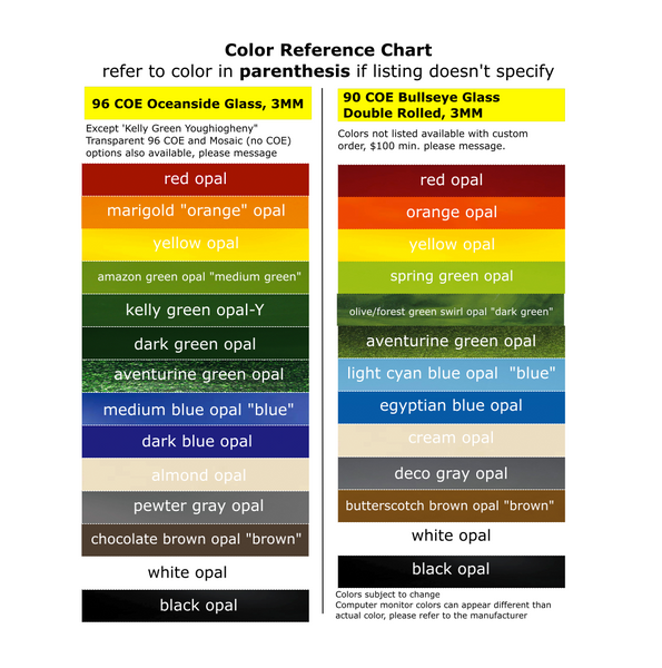 a color chart for different colors of clothing