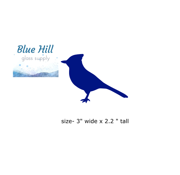 Blue Jay Fusible Glass Precut - 96 COE - 90 COE  Glass - For fused glass - Stained Glass - Mosaic Art - Glass Art Supplies -birds