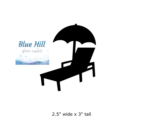 Pool Chair and Umbrella 2 Piece Precut Glass Shape - 96 COE - 90 COE - Fusible glass shape - Mosaic glass shape - Summer Precut