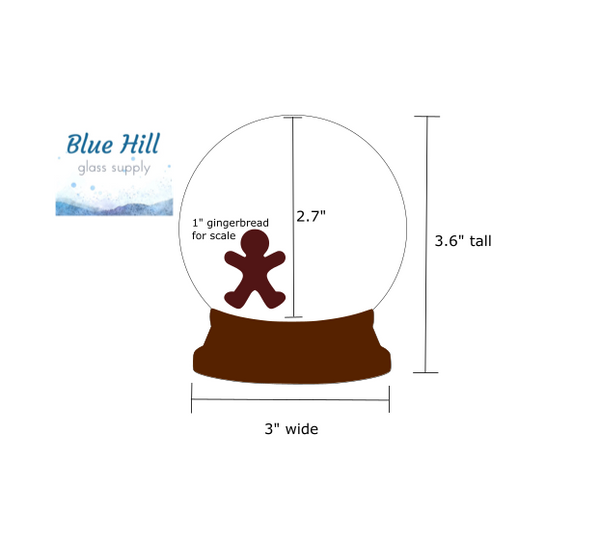 Snow Globe 2 Pack Fusible Precut - Ornament Making - Optional Drill Hole - 90 COE or 96 COE - Multiple sizes - Christmas Crafts