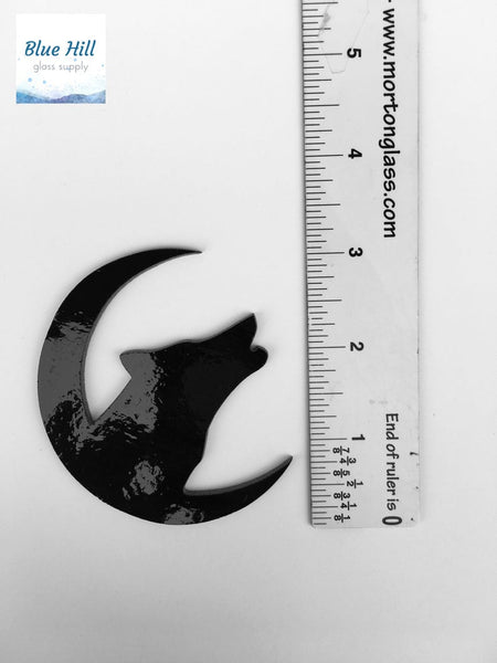 Wolf Crescent Moon Fusible Glass Precut - 96 COE - 90 COE - For fused glass - Stained Glass - Mosaic Art - Glass Art Supplies