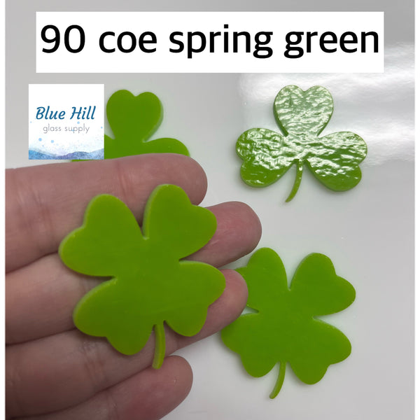 Clover or Shamrock Precut Glass Shapes- 4 pack - Fusible 90 and 96 COE - For Glass Artists - Mosaics - St Patrick’s Day