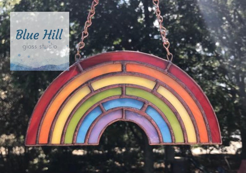 Stained Glass Dripping hot Rainbow Suncatcher